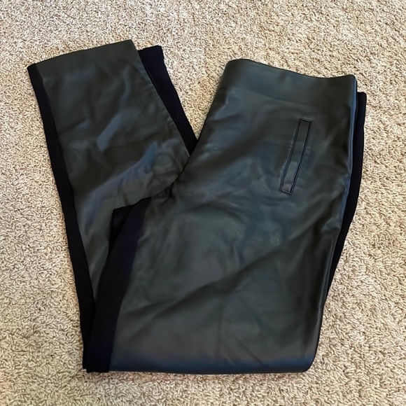 Pleather Front Pants - Picture 2 of 2